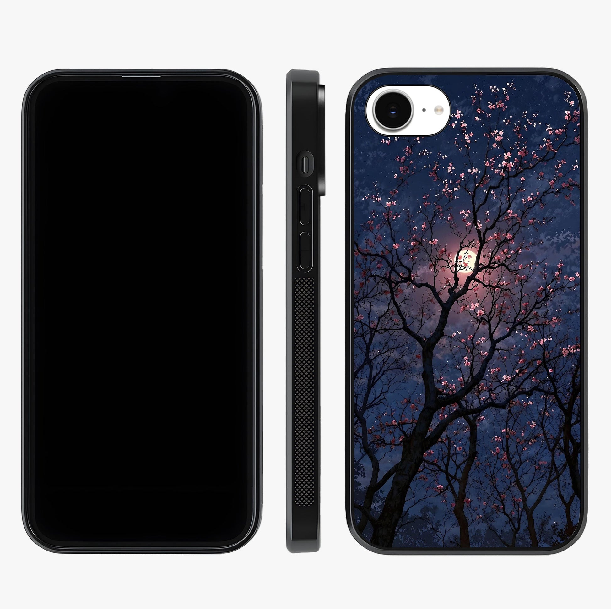 Twilight Sakura Serenade Glass Case displayed upright for full design visibility and premium finish.