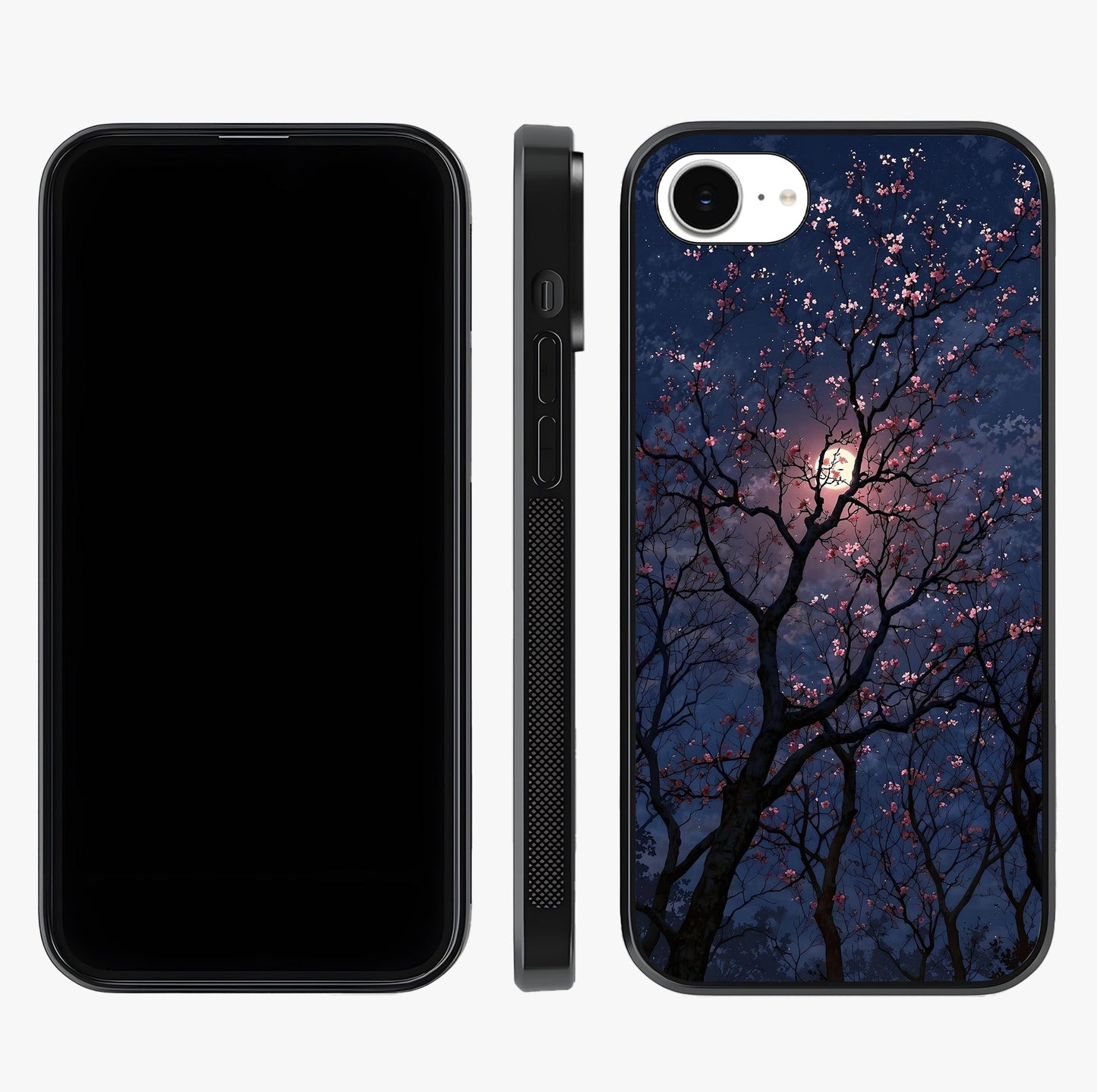 Twilight Sakura Serenade Glass Case displayed upright for full design visibility and premium finish.
