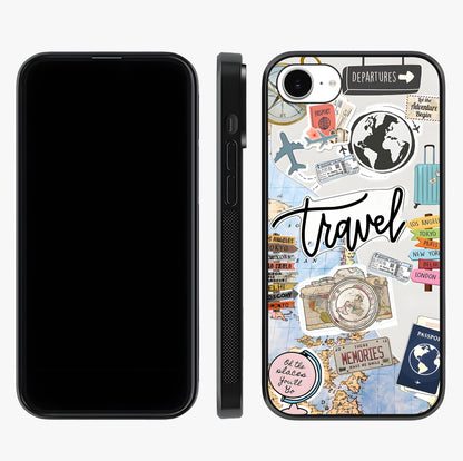 Wanderlust Journal Glass Case displayed upright for full design visibility and premium finish.