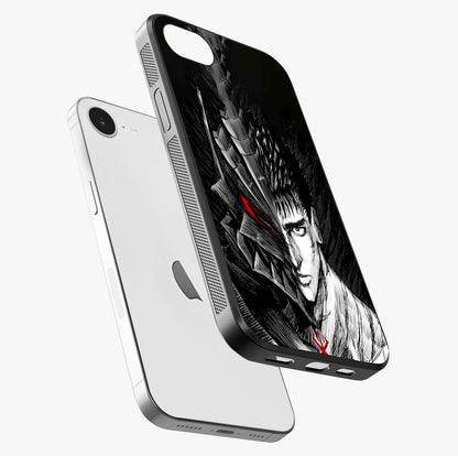 Berserker Blood Oath Glass Case laid diagonally highlighting side profile, edges and glossy glass shine.
