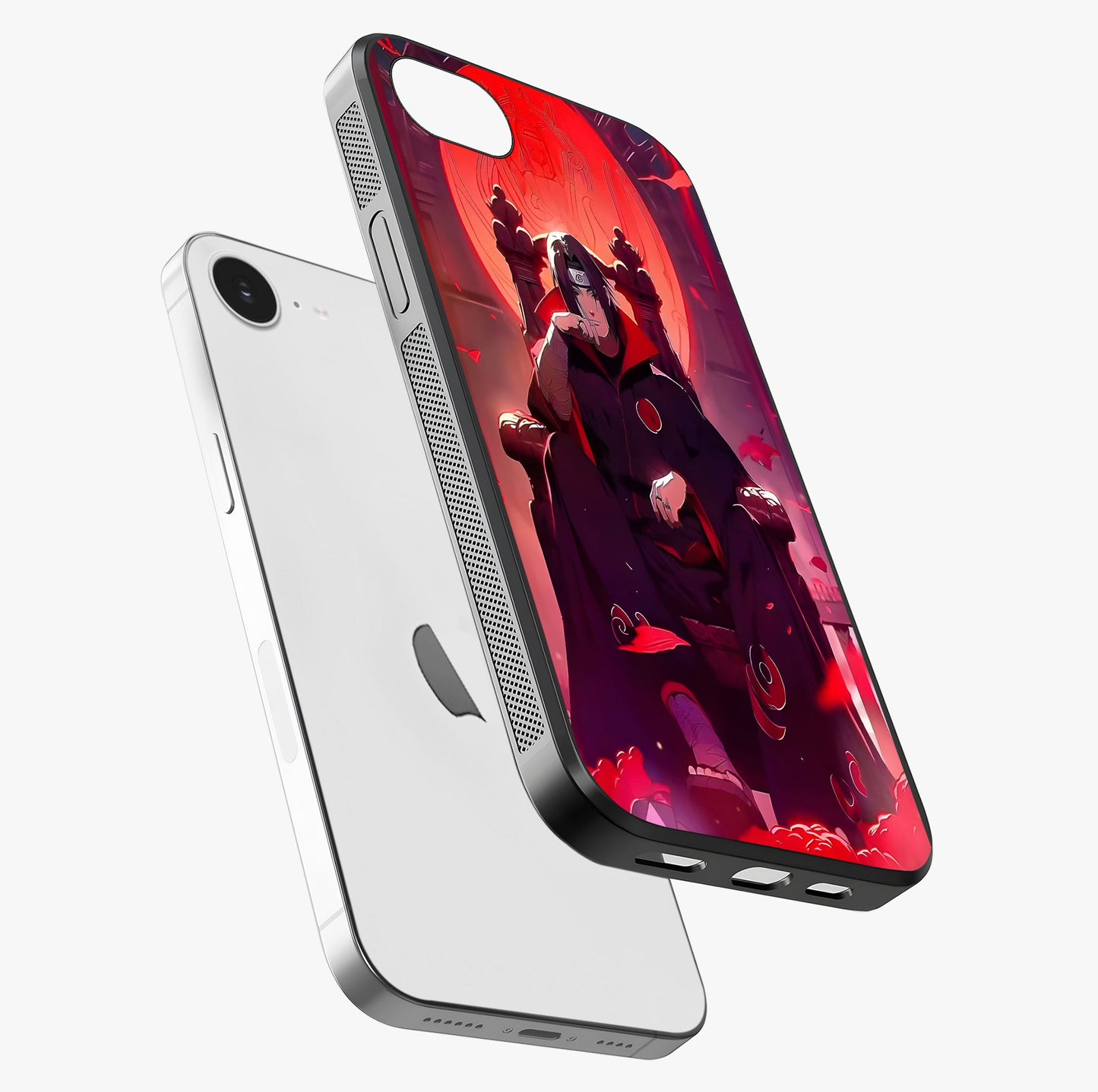 Blood Moon Sovereign Glass Case laid diagonally highlighting side profile, edges and glossy glass shine.