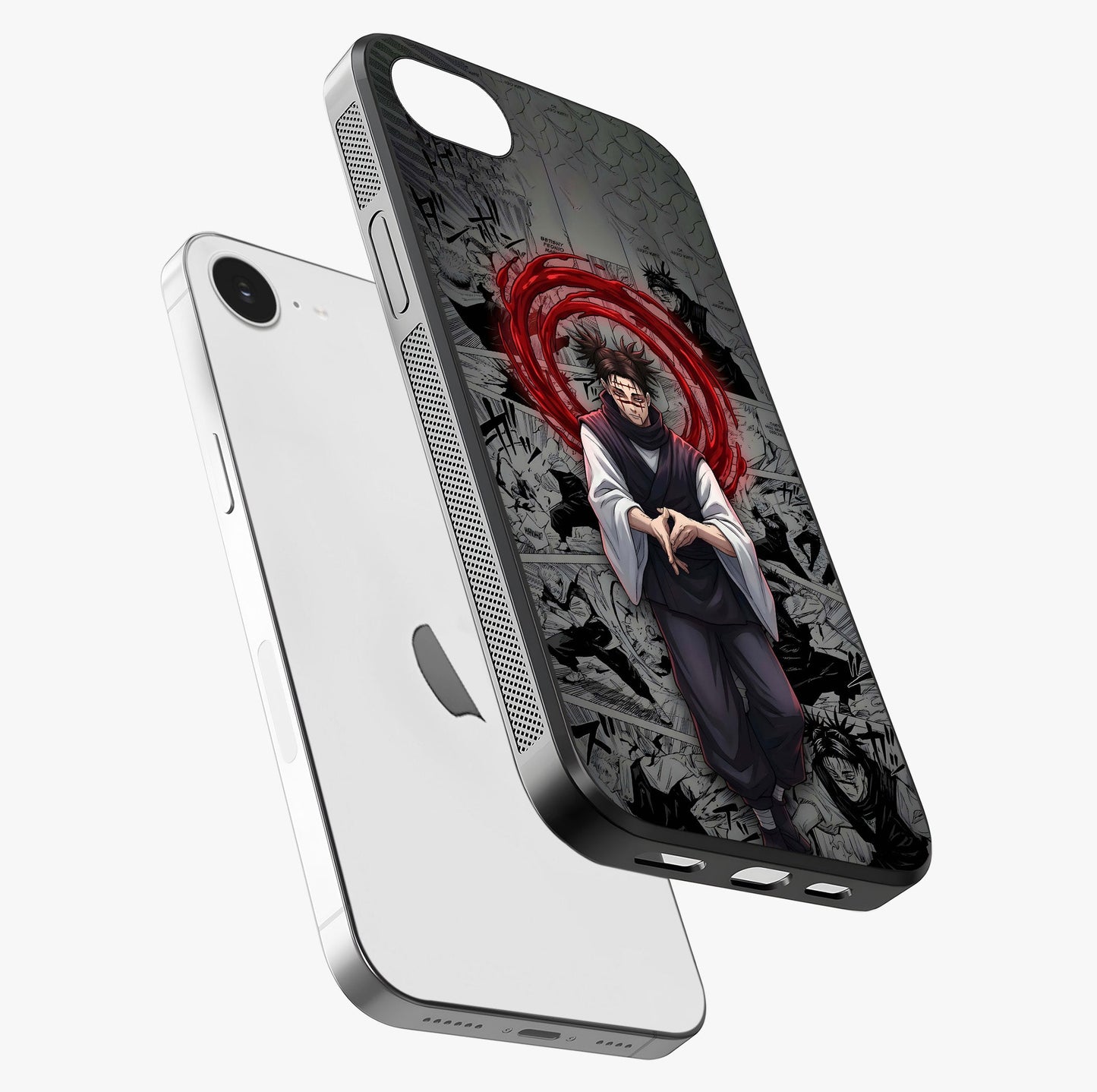 Cursed Ritual Ascension Glass Case laid diagonally highlighting side profile, edges and glossy glass shine.