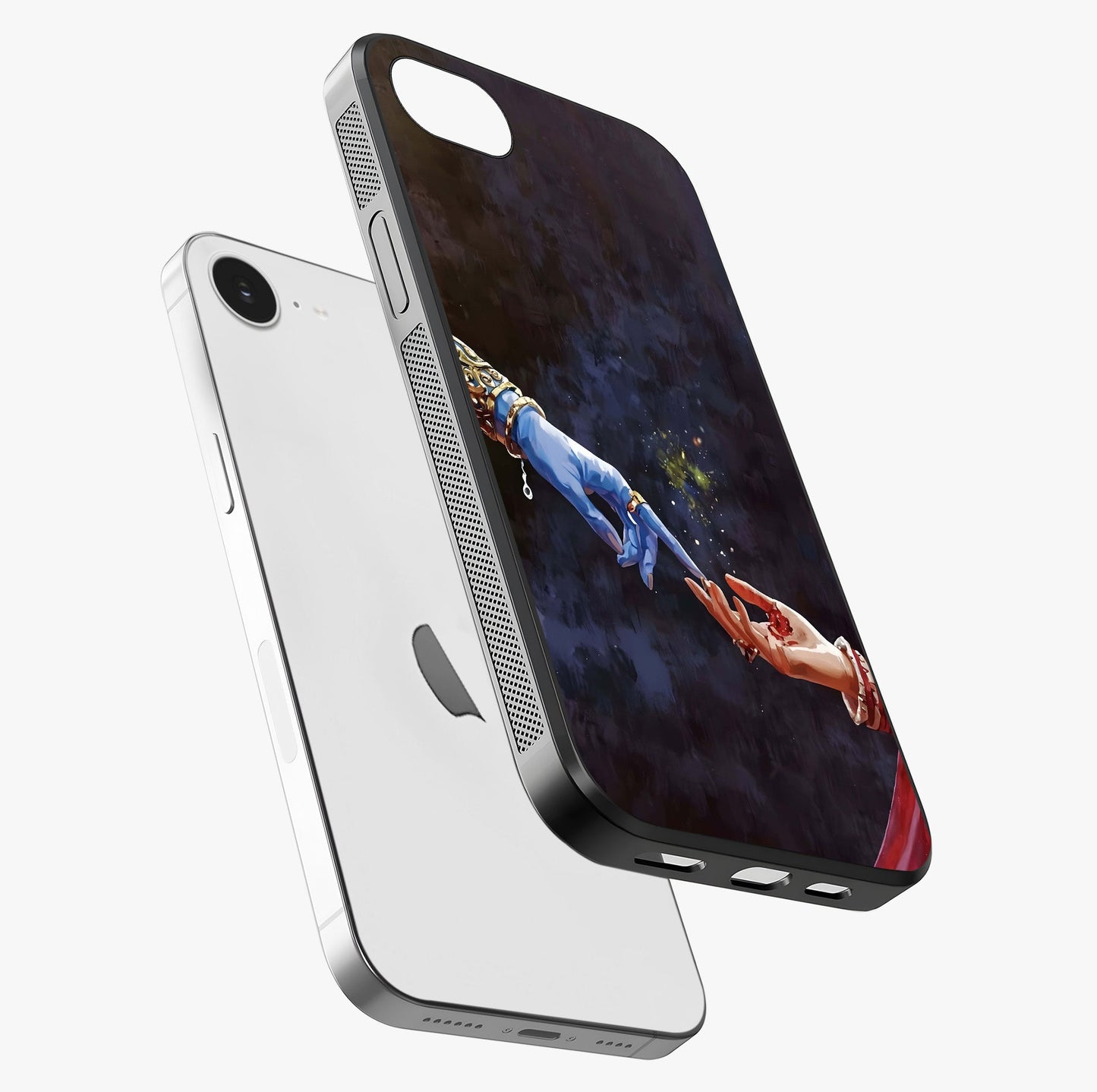 Divine Touch Eternal Glass Case laid diagonally highlighting side profile, edges and glossy glass shine.