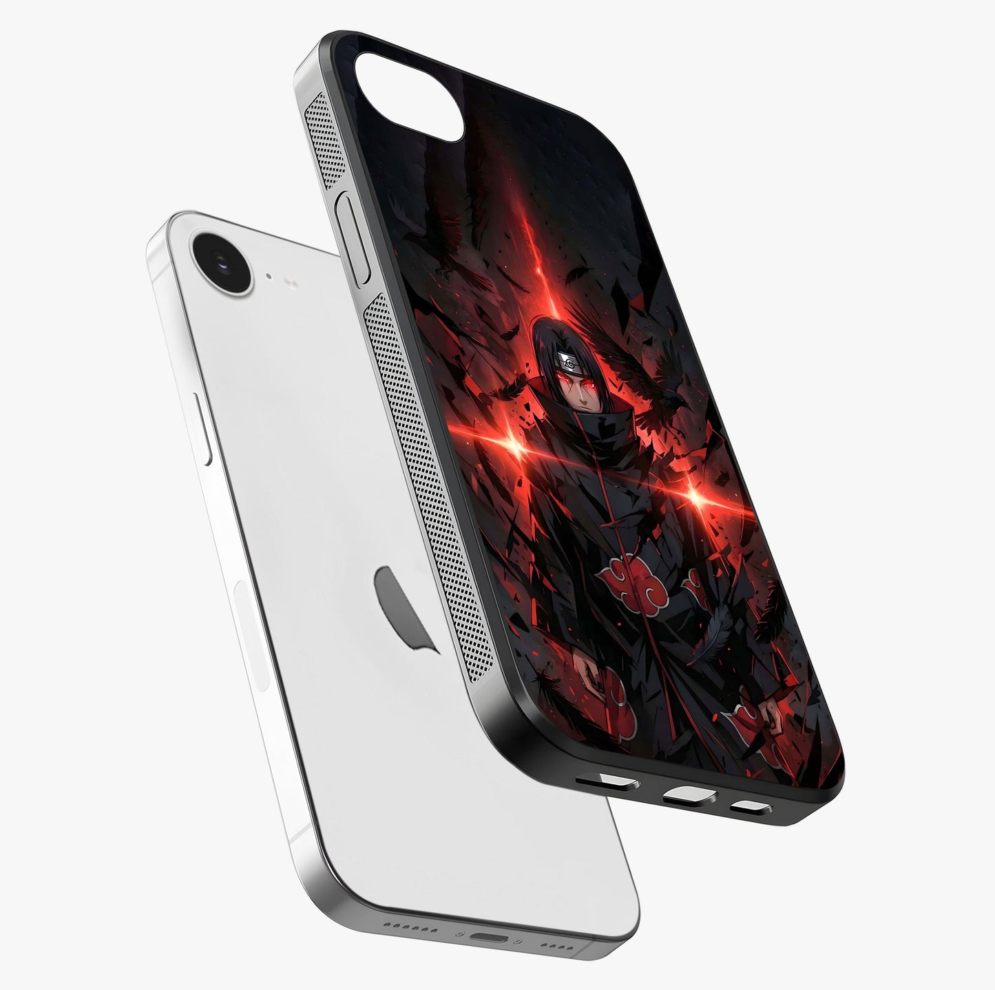 Focused Blade Discipline Glass Case laid diagonally highlighting side profile, edges and glossy glass shine.