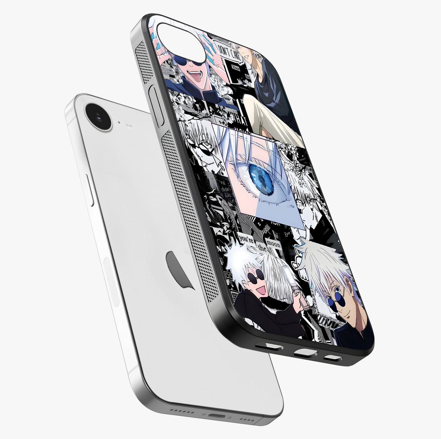 Infinity Sorcerer Chaos Glass Case laid diagonally highlighting side profile, edges and glossy glass shine.