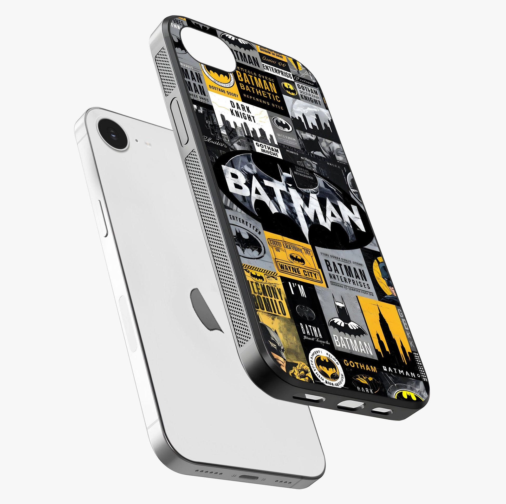 Knight Gotham Rise Glass Case laid diagonally highlighting side profile, edges and glossy glass shine.