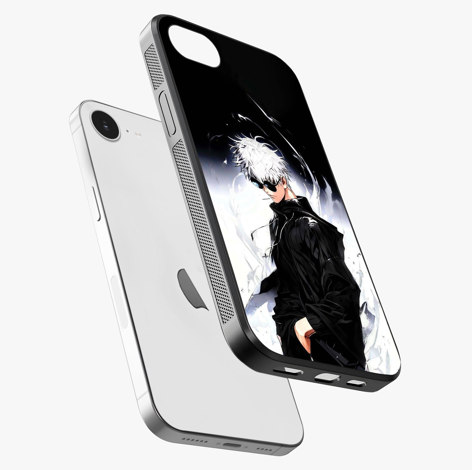 Limitless Shadow King Glass Case laid diagonally highlighting side profile, edges and glossy glass shine.