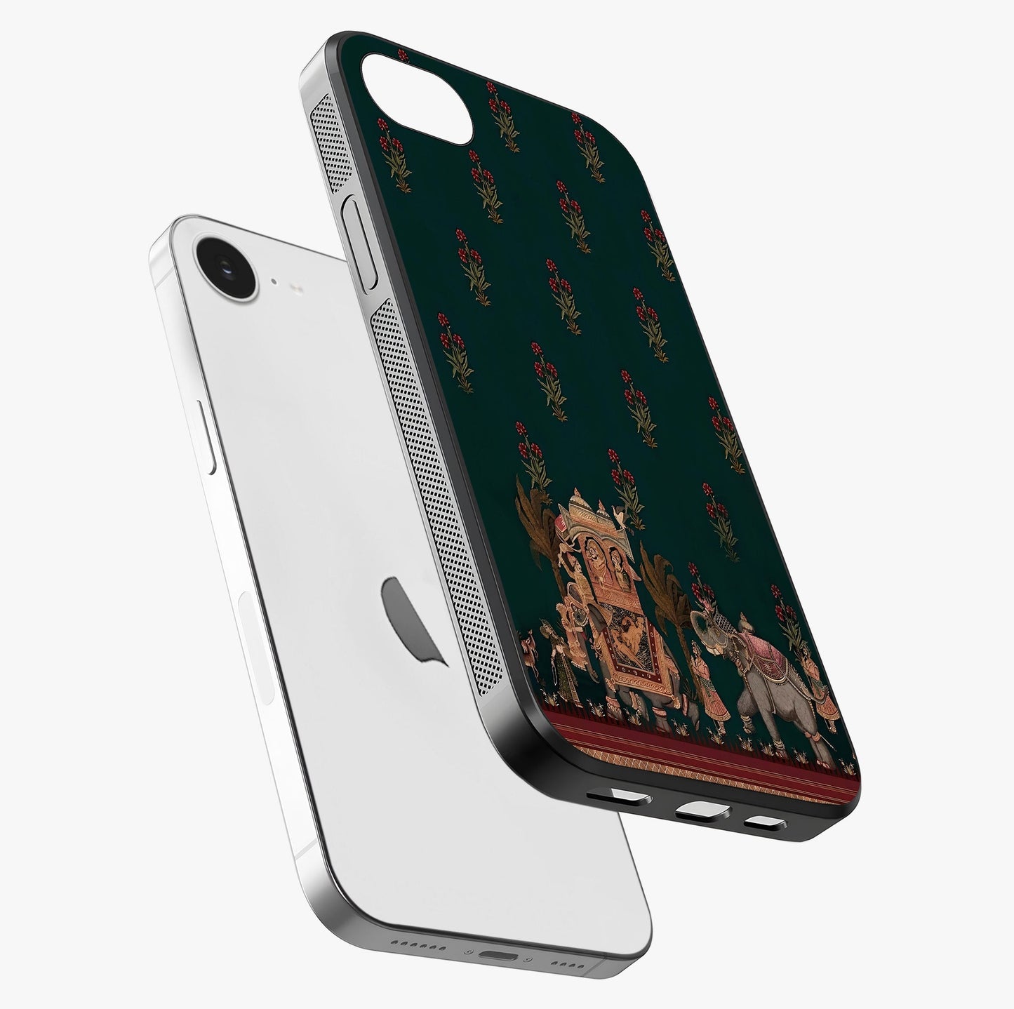 Macmerise Glass Case laid diagonally highlighting side profile, edges and glossy glass shine.