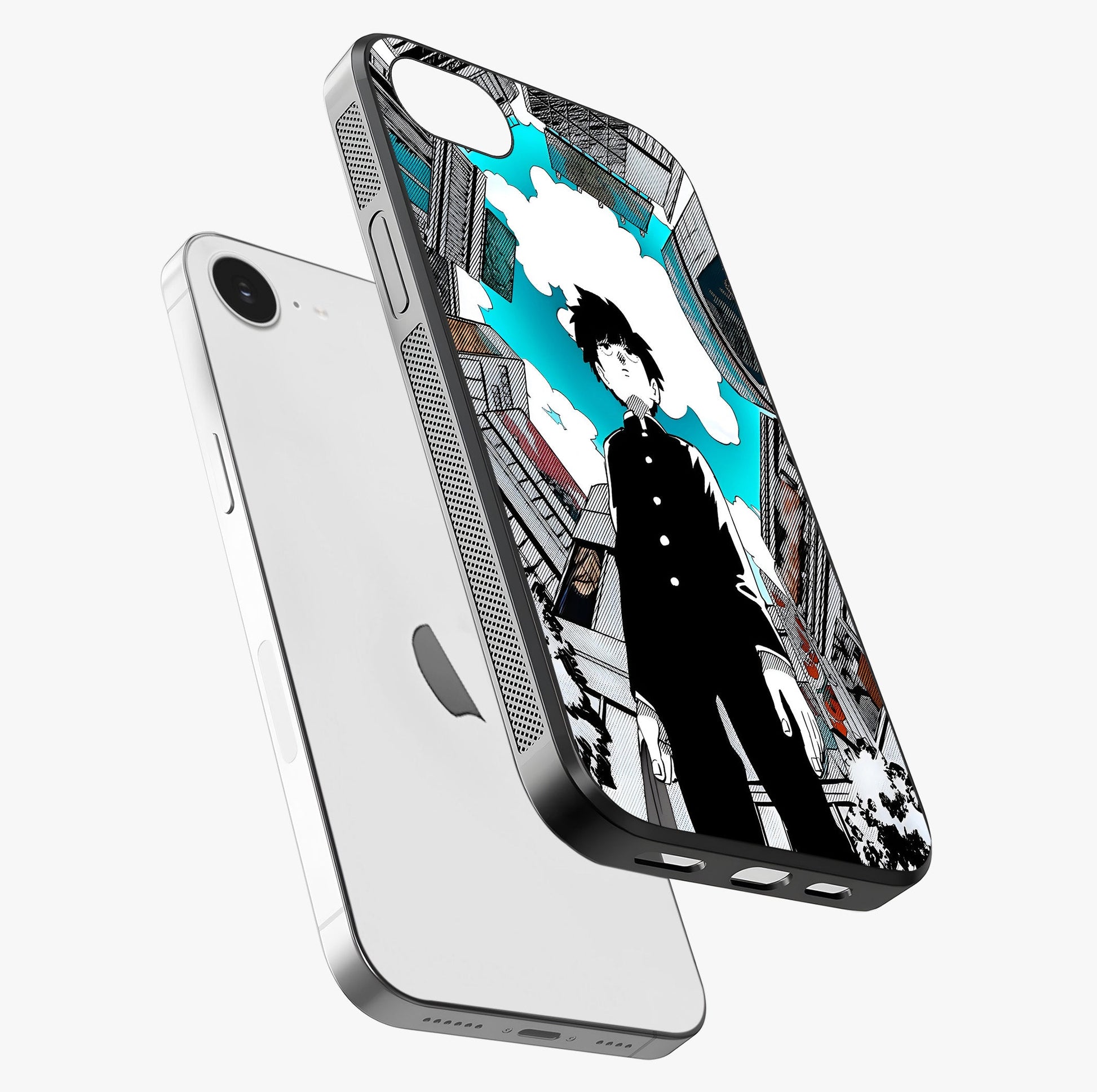 Silent Psychic Awakening Glass Case laid diagonally highlighting side profile, edges and glossy glass shine.