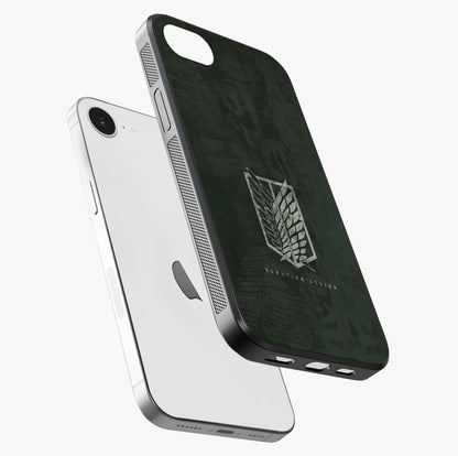 Wings Of Freedom Glass Case laid diagonally highlighting side profile, edges and glossy glass shine.