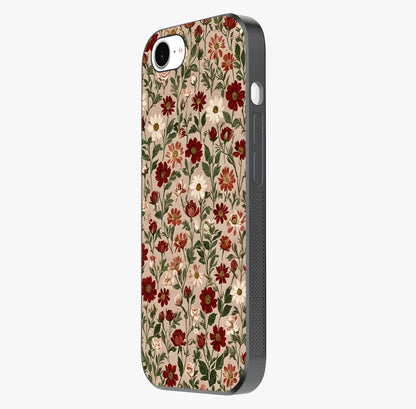 Biege Flower With Leaf Glass Case photographed in natural light showing reflective finish and design depth.