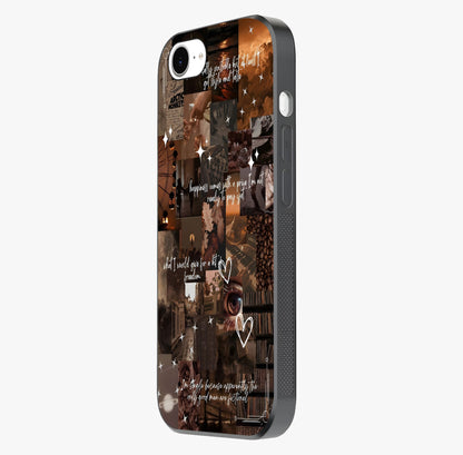 Bittersweet Aesthetic Chaos Glass Case photographed in natural light showing reflective finish and design depth.