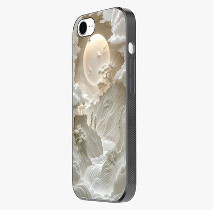 Celestial Origami Glass Case photographed in natural light showing reflective finish and design depth.