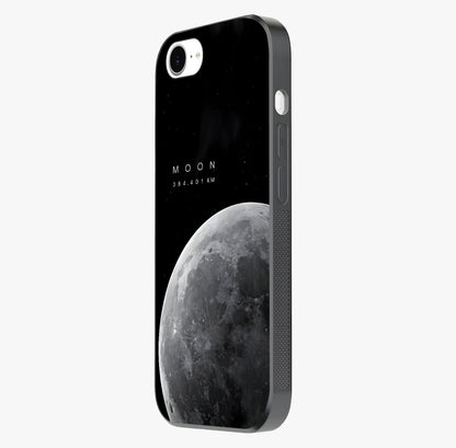 Cosmic Moon Glow Glass Case photographed in natural light showing reflective finish and design depth.