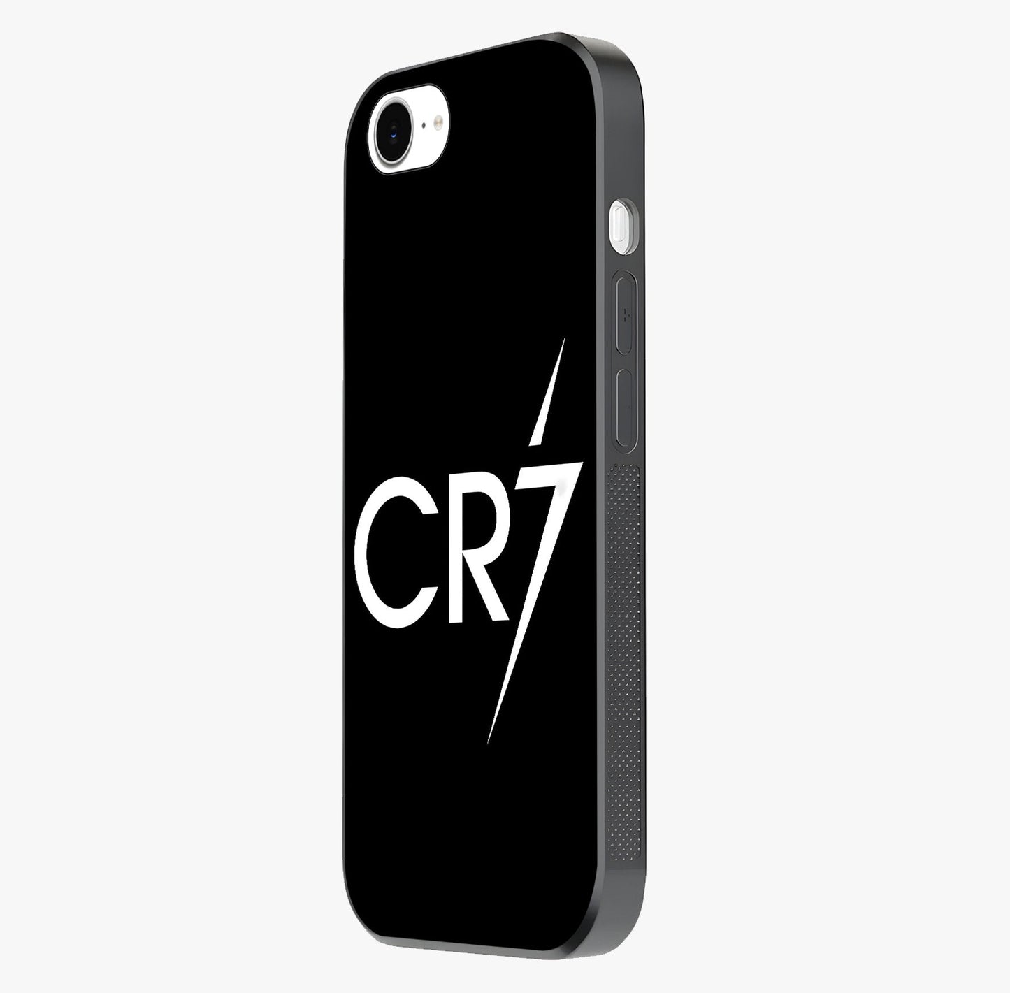Cr7 Elite Strike Glass Case photographed in natural light showing reflective finish and design depth.
