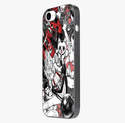 Crimson Chaos Panel Glass Case photographed in natural light showing reflective finish and design depth.