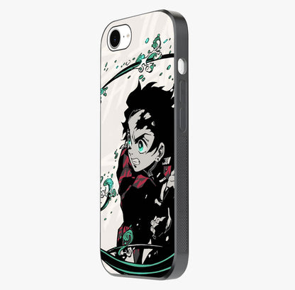 Demon Slayer Glass Case photographed in natural light showing reflective finish and design depth.