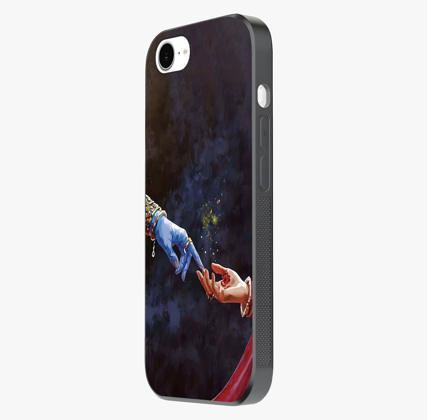 Divine Touch Eternal Glass Case photographed in natural light showing reflective finish and design depth.