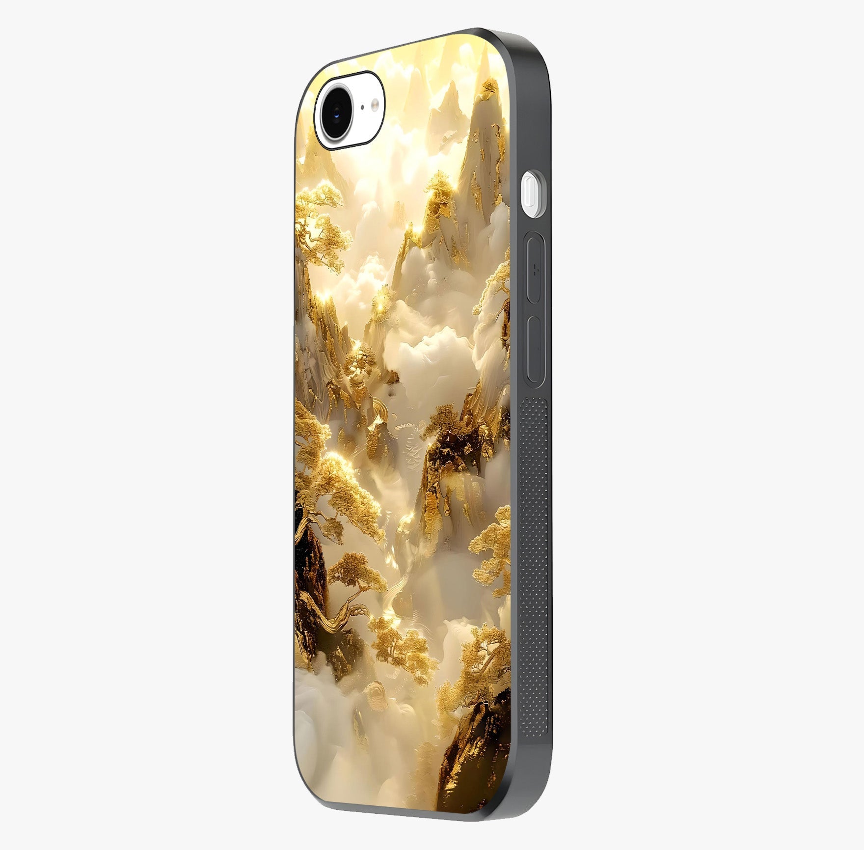 Gates Of Illumination Glass Case photographed in natural light showing reflective finish and design depth.