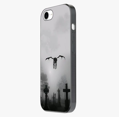 Graveyard Shadow Descent Glass Case photographed in natural light showing reflective finish and design depth.