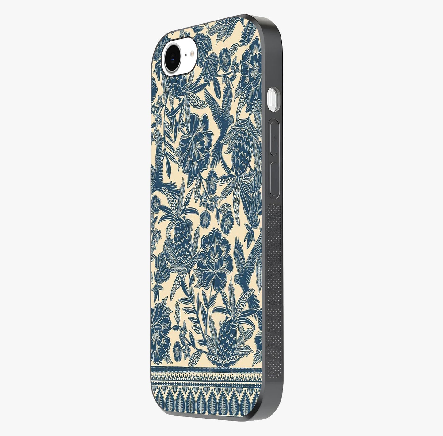 Heirloom Wild Bloom Glass Case photographed in natural light showing reflective finish and design depth.