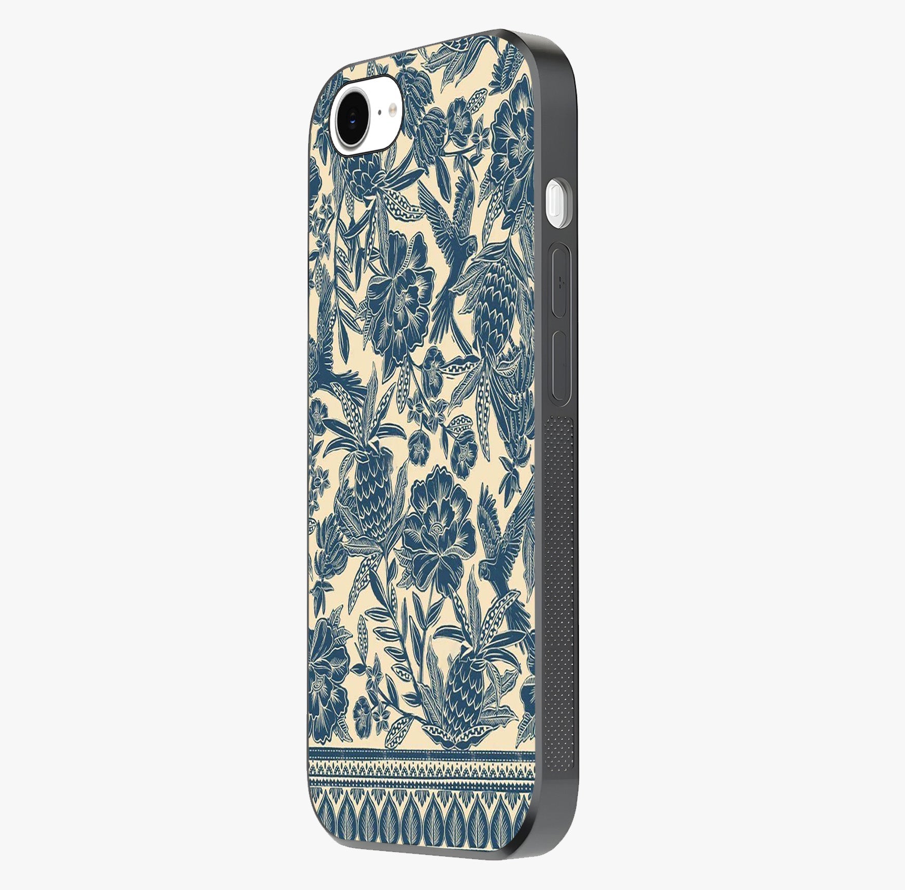 Heirloom Wild Bloom Glass Case photographed in natural light showing reflective finish and design depth.