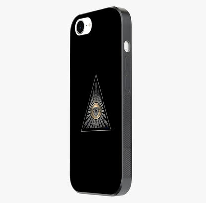 Illuminati Evil Glass Case photographed in natural light showing reflective finish and design depth.