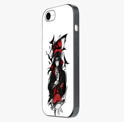 Itachi Sharingan Glass Case photographed in natural light showing reflective finish and design depth.