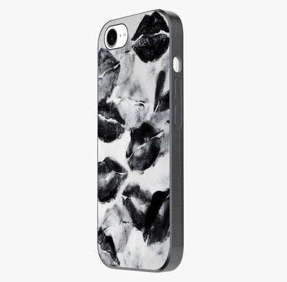 Midnight Kiss Marks Glass Case photographed in natural light showing reflective finish and design depth.