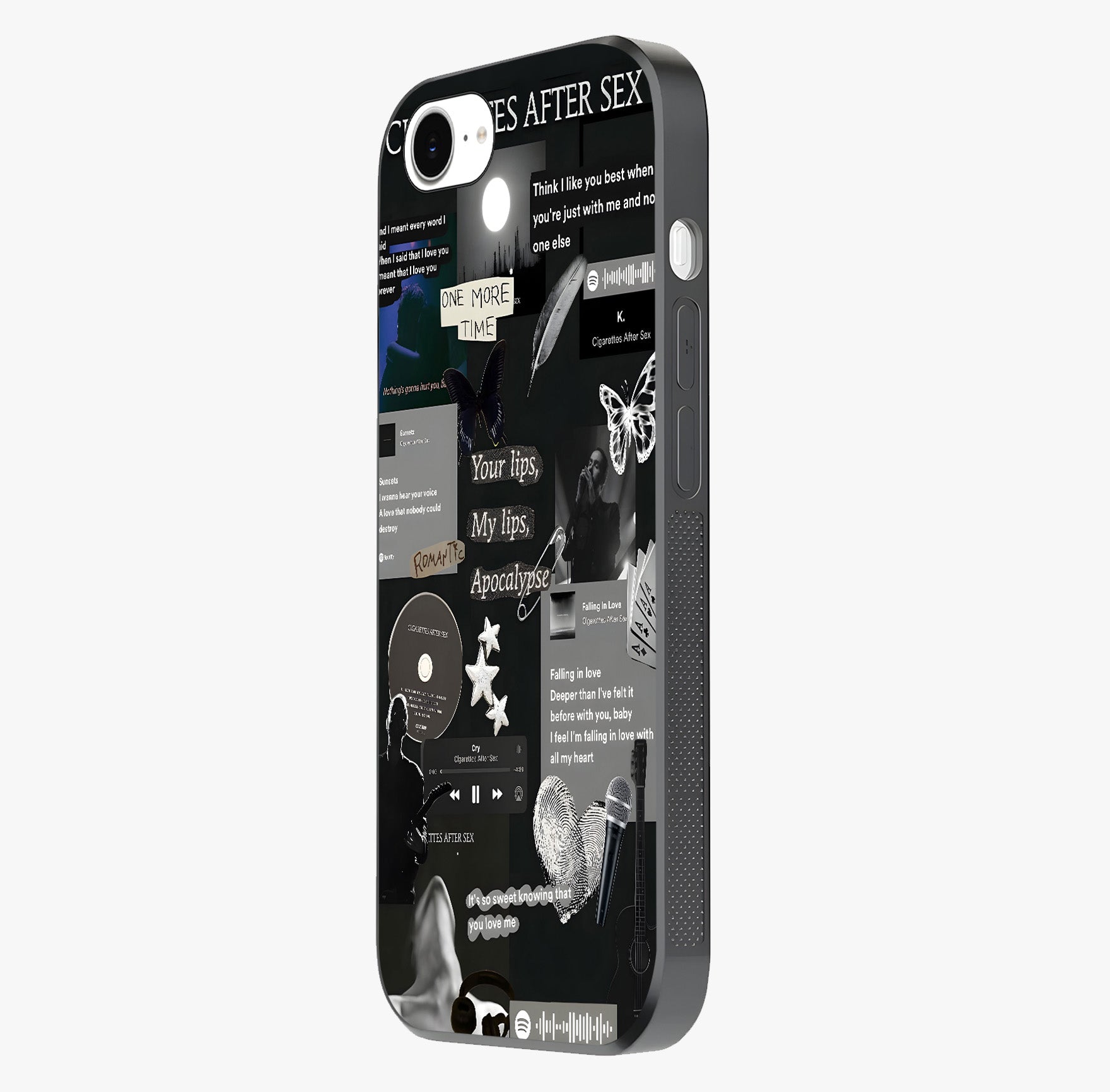 Midnight Love Echo Glass Case photographed in natural light showing reflective finish and design depth.