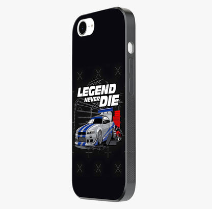 Midnight Racing Legacy Glass Case photographed in natural light showing reflective finish and design depth.