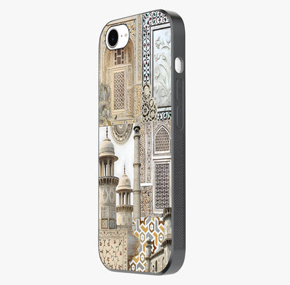 Mughal Marble Legacy Glass Case photographed in natural light showing reflective finish and design depth.