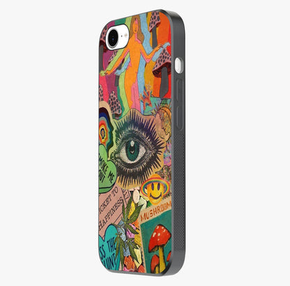 Mystic Eye Wonderland Glass Case photographed in natural light showing reflective finish and design depth.