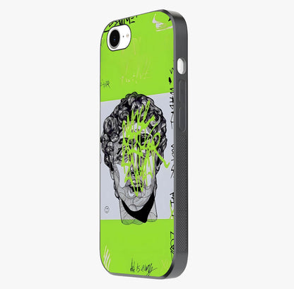 Neo Graffiti Rebellion Glass Case photographed in natural light showing reflective finish and design depth.