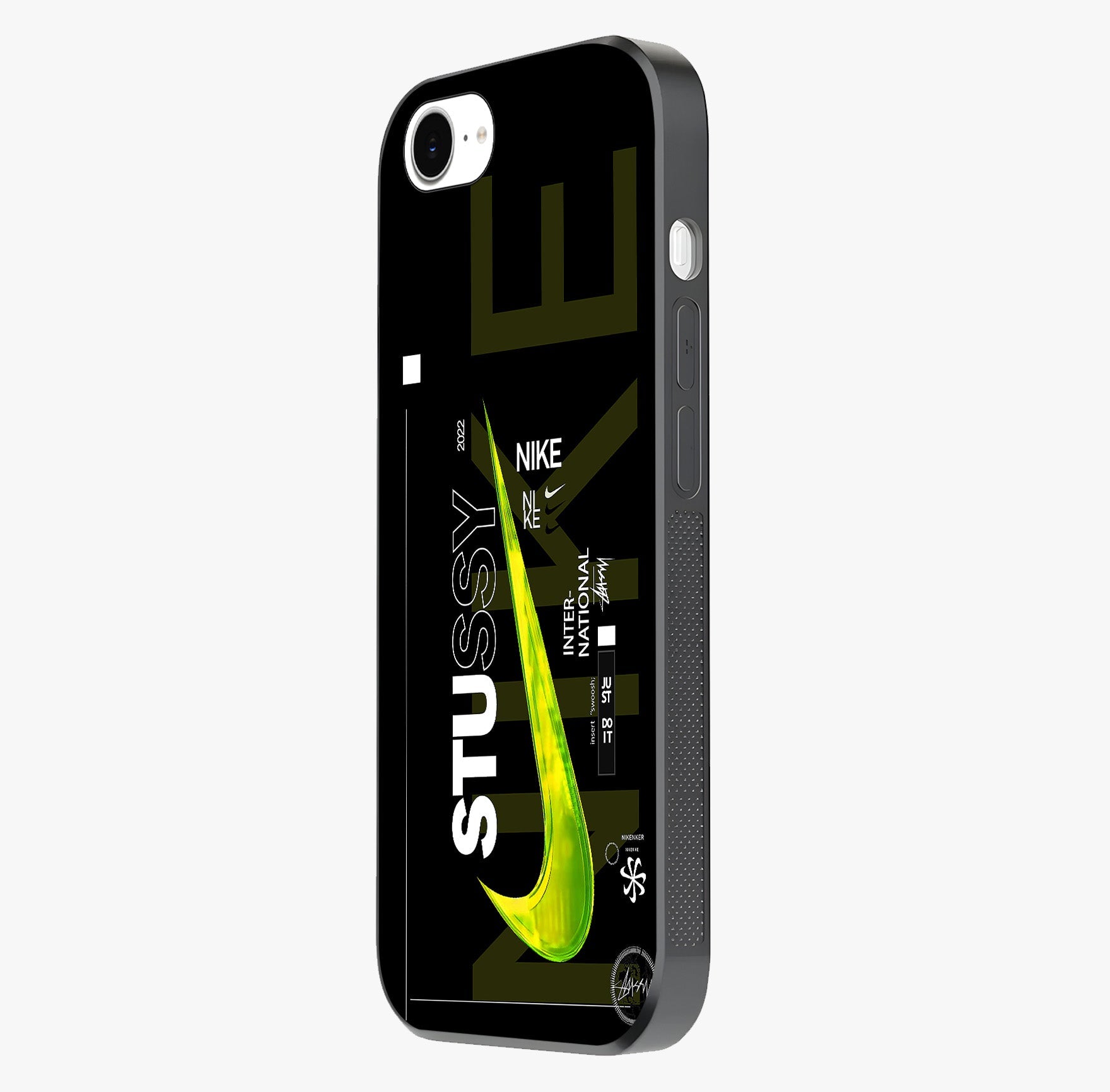 Neon Street Edition Glass Case photographed in natural light showing reflective finish and design depth.