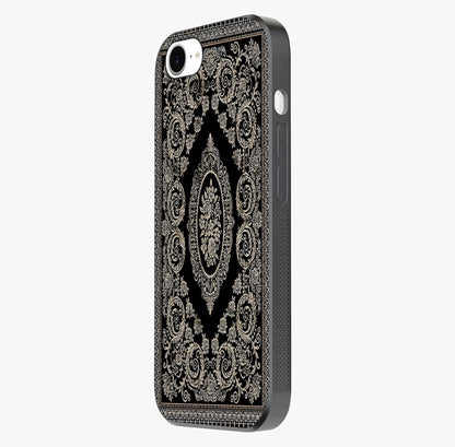 Noir Bloom Elegance Glass Case photographed in natural light showing reflective finish and design depth.
