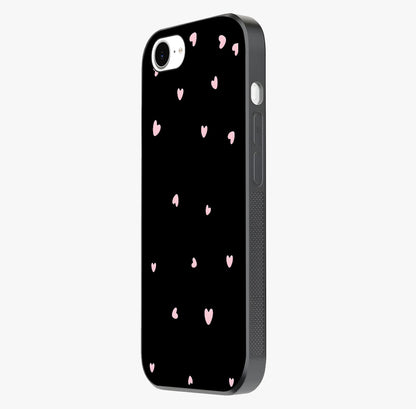 Pink Love Drops Glass Case photographed in natural light showing reflective finish and design depth.