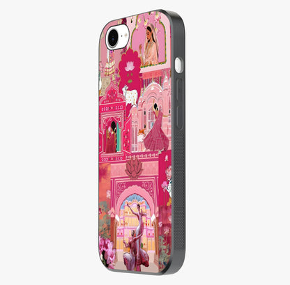 Pink Palace Muse Glass Case photographed in natural light showing reflective finish and design depth.