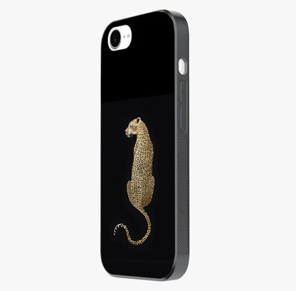 Regal Leopard Glass Case photographed in natural light showing reflective finish and design depth.