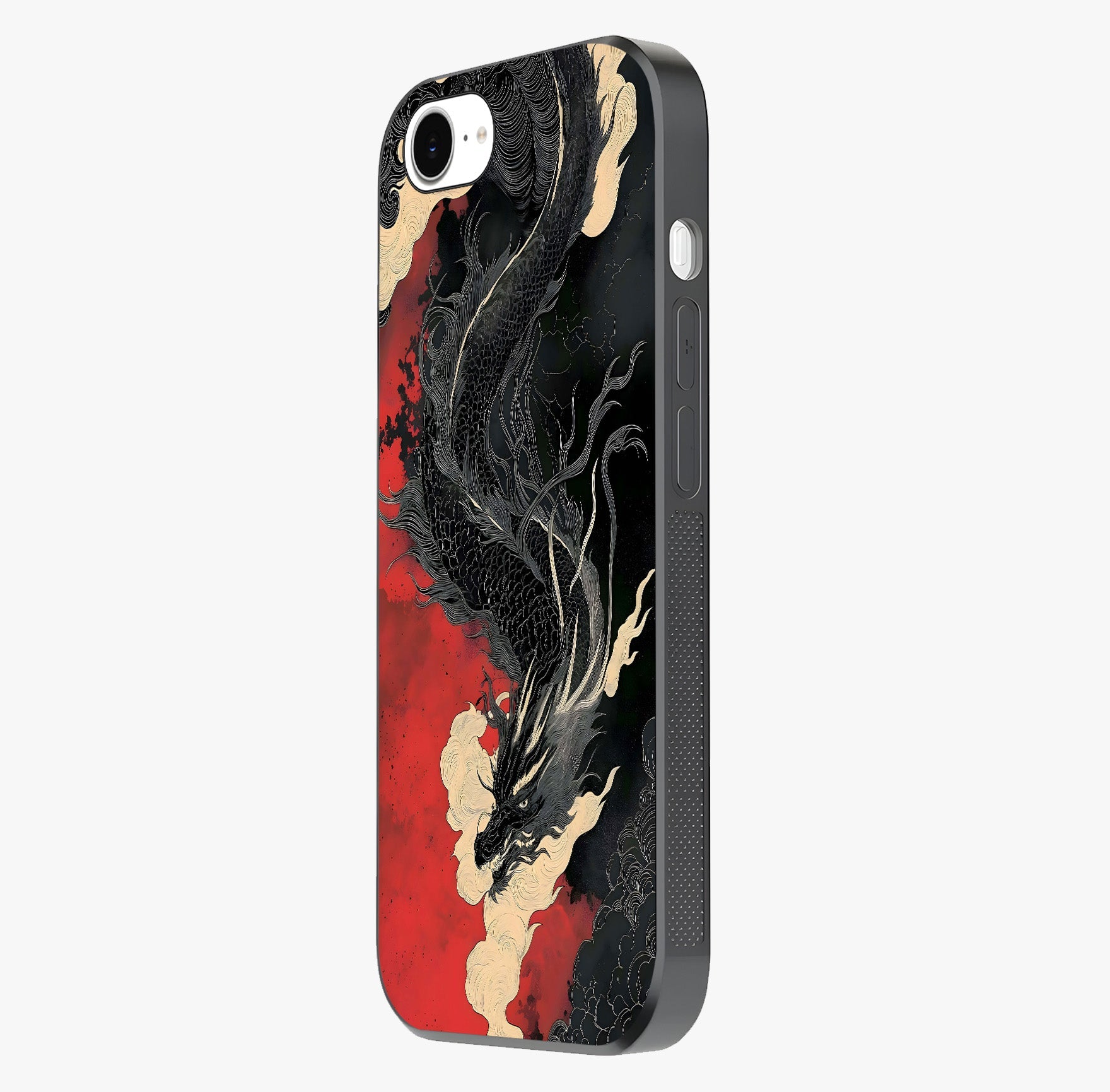 Shadow Dragon Fury Glass Case photographed in natural light showing reflective finish and design depth.