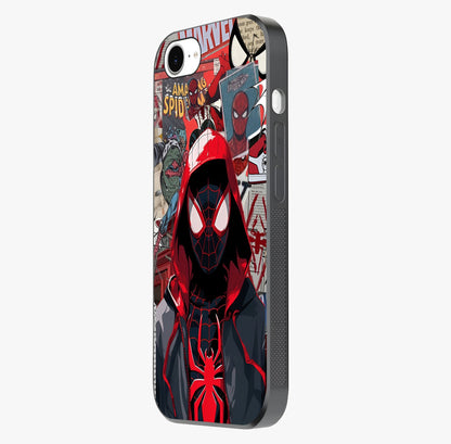 Spider Collage Street Glass Case photographed in natural light showing reflective finish and design depth.