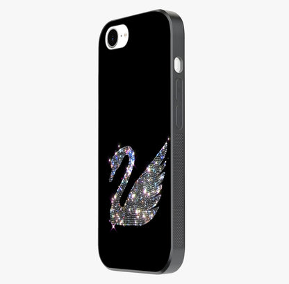 Starlit Swan Grace Glass Case photographed in natural light showing reflective finish and design depth.