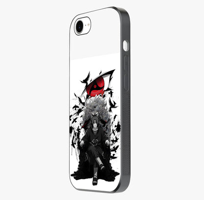 Uchiha Shadow Throne Glass Case photographed in natural light showing reflective finish and design depth.