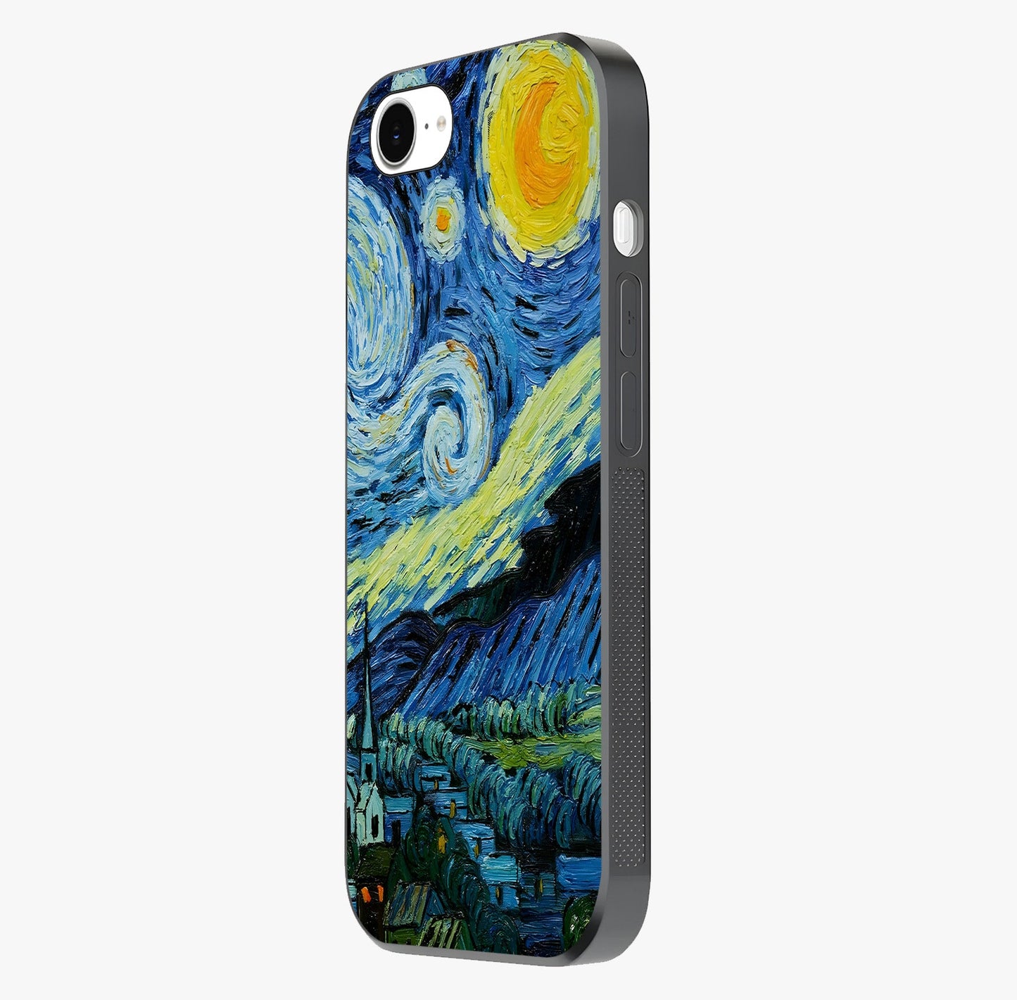 Van Gogh Art Glass Case photographed in natural light showing reflective finish and design depth.