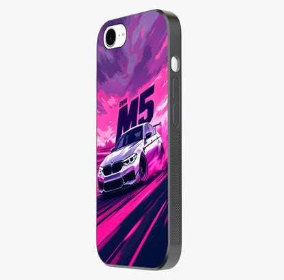 Velocity Drift Pulse Glass Case photographed in natural light showing reflective finish and design depth.