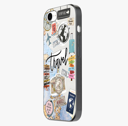 Wanderlust Journal Glass Case photographed in natural light showing reflective finish and design depth.