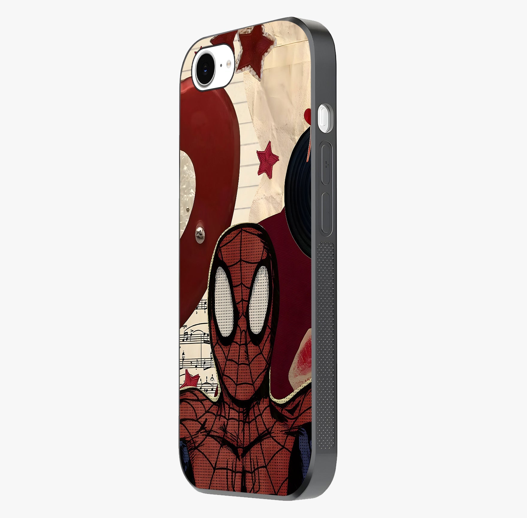 Web Warrior Vibes Glass Case photographed in natural light showing reflective finish and design depth.