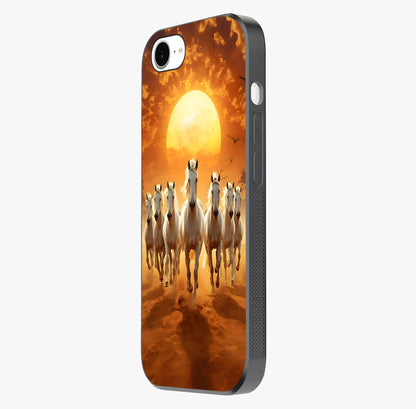 Wild Sunset Majesty Glass Case photographed in natural light showing reflective finish and design depth.