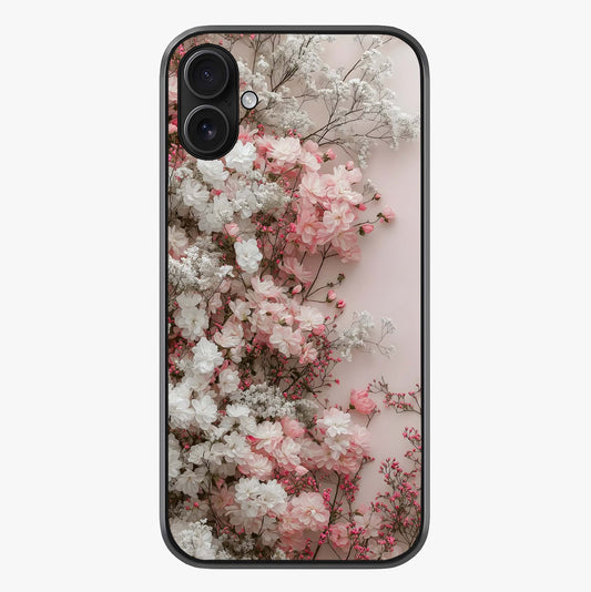 Blush Blossom Cloud Glass Case showing full back design in clean flat view with glossy glass finish.