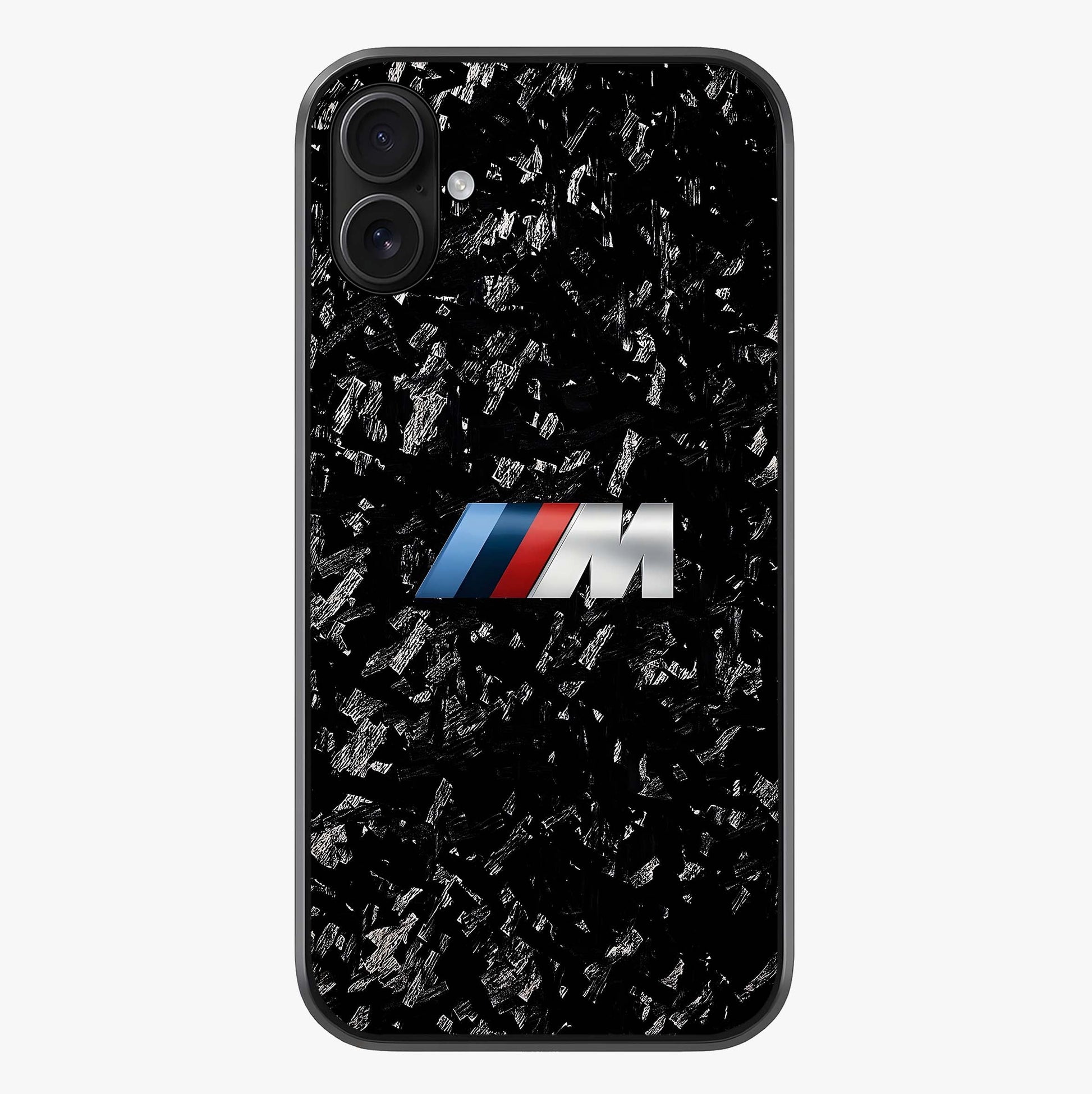 Carbon Speed Mark Glass Case showing full back design in clean flat view with glossy glass finish.